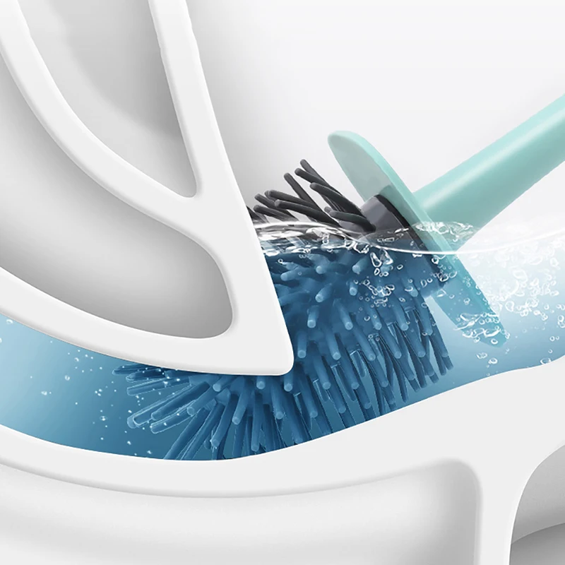 Silicone TPR Toilet Brush Holder For WC Bathroom Accessories Drainable Cleaning With Storage Base Home Tool | Дом и сад