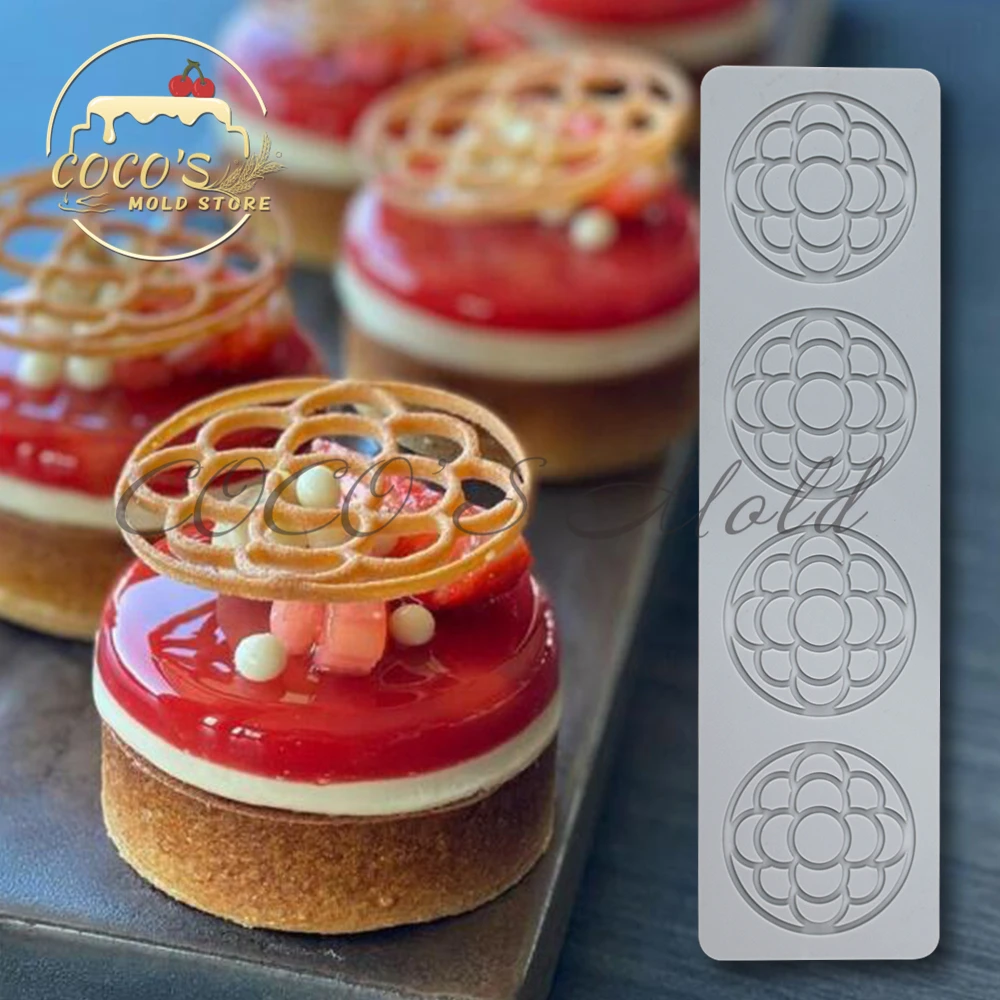Новое поступление круглые лепестки дизайнерский силиконовый коврик для торта