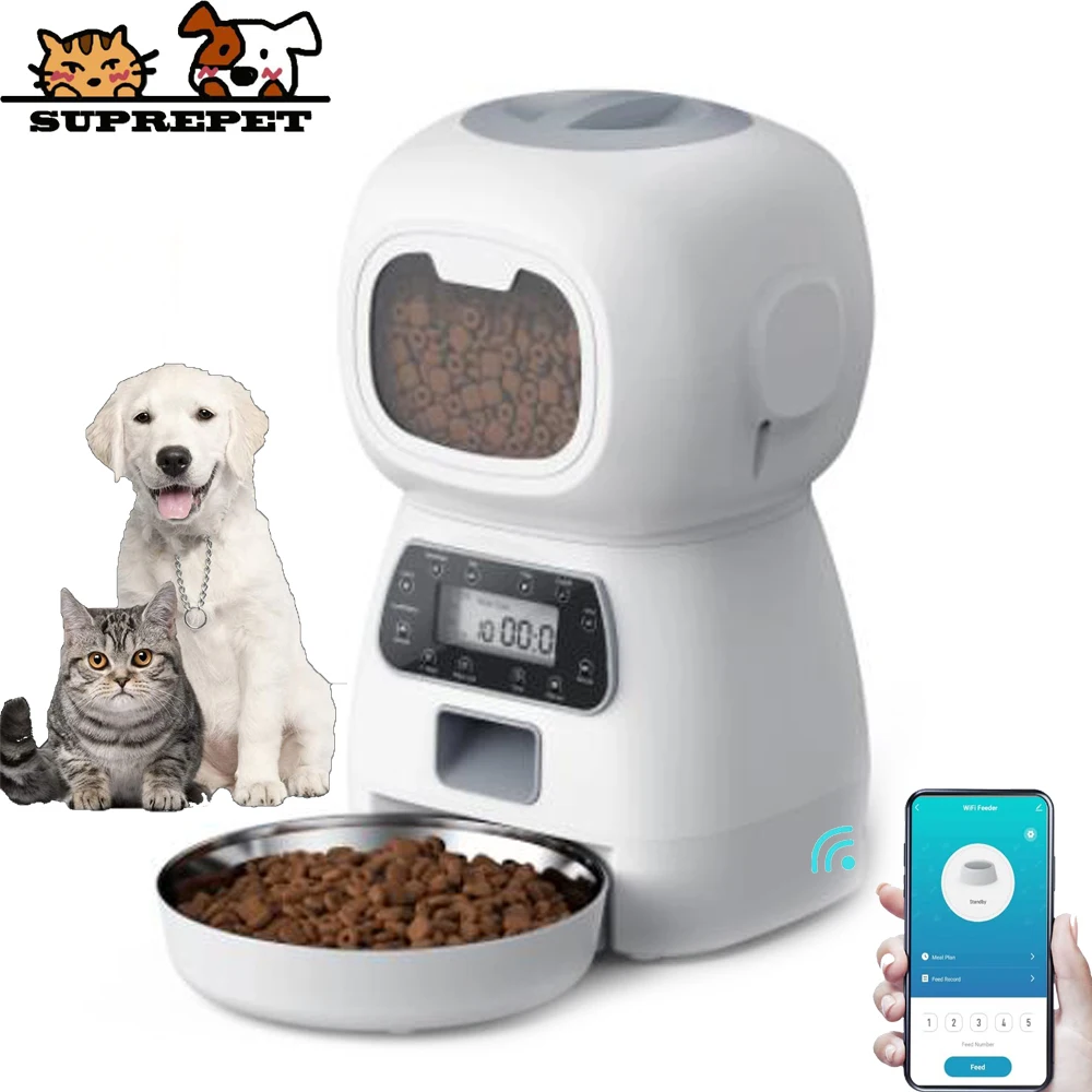 

Automatic 3.5L Smart Dog Bowl Pet Cat Feeder Food Water Dispenser Timer Stainless Fountain Indoor Pets Supplies Comedero Perro