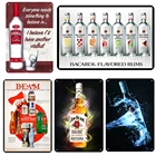 Винтажная металлическая табличка для пива Bacardi, Настенный декор для бара, жестяной знак металлический постер в стиле ретро, мужская пещера, паб, кухонные тарелки