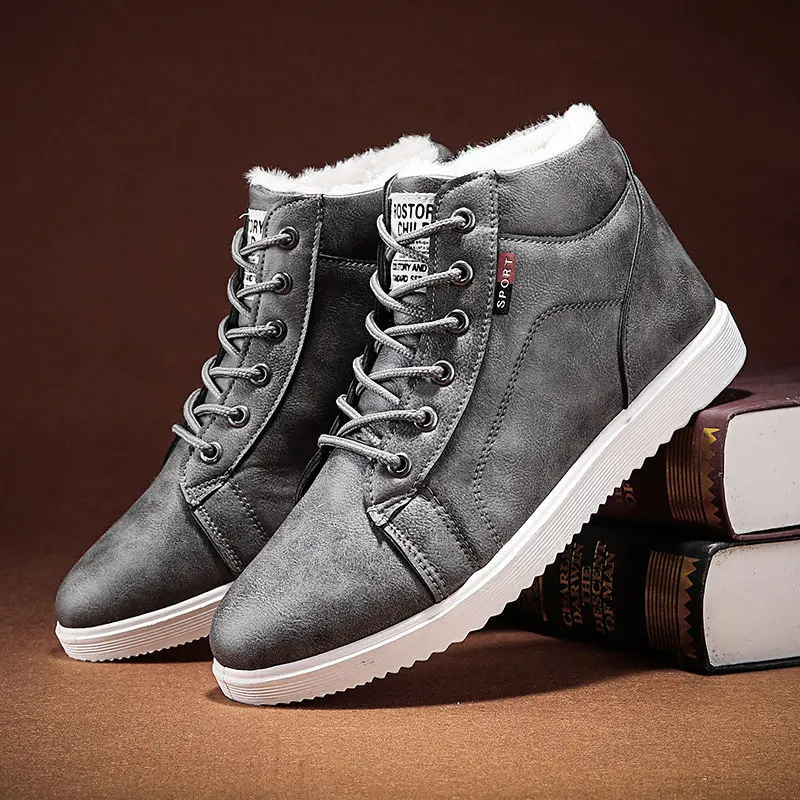 

Зимние ботинки для мужчин, новинка 2021, высокие повседневные теплые мужские зимние ботинки, модные мужские Ботинки Martin из искусственной кожи...