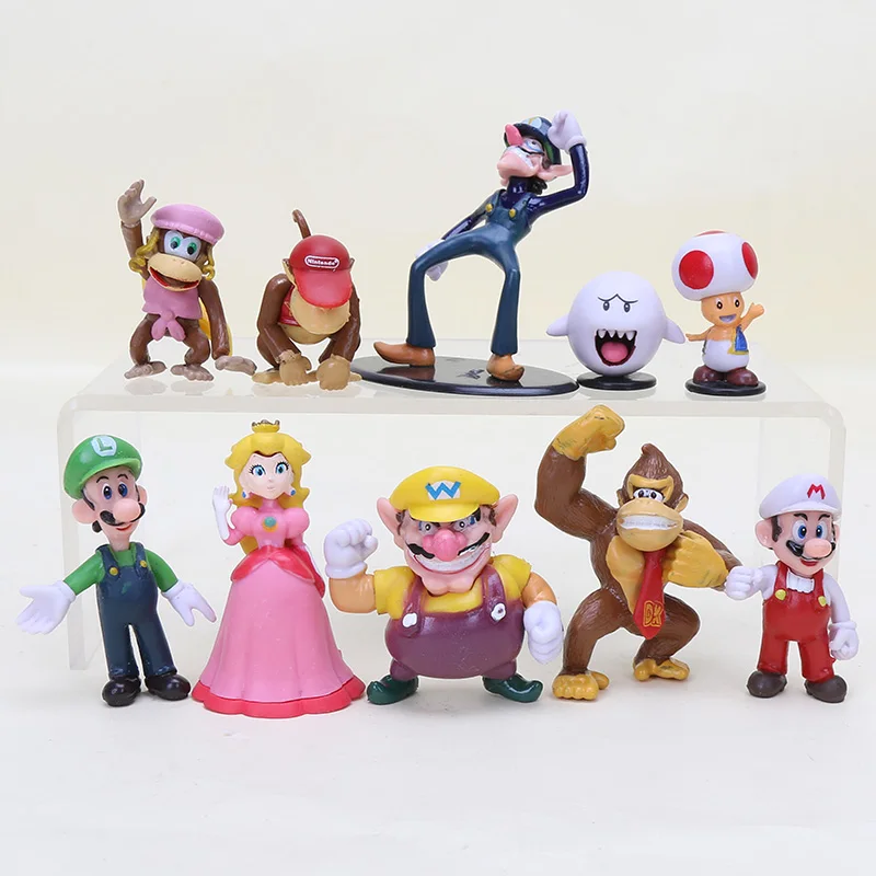 3 ~ 8 см 22 шт./компл. Super Mario Bros мини ПВХ Фигурки Игрушка Луиджи гриб Bowser Yoshi Принцесса