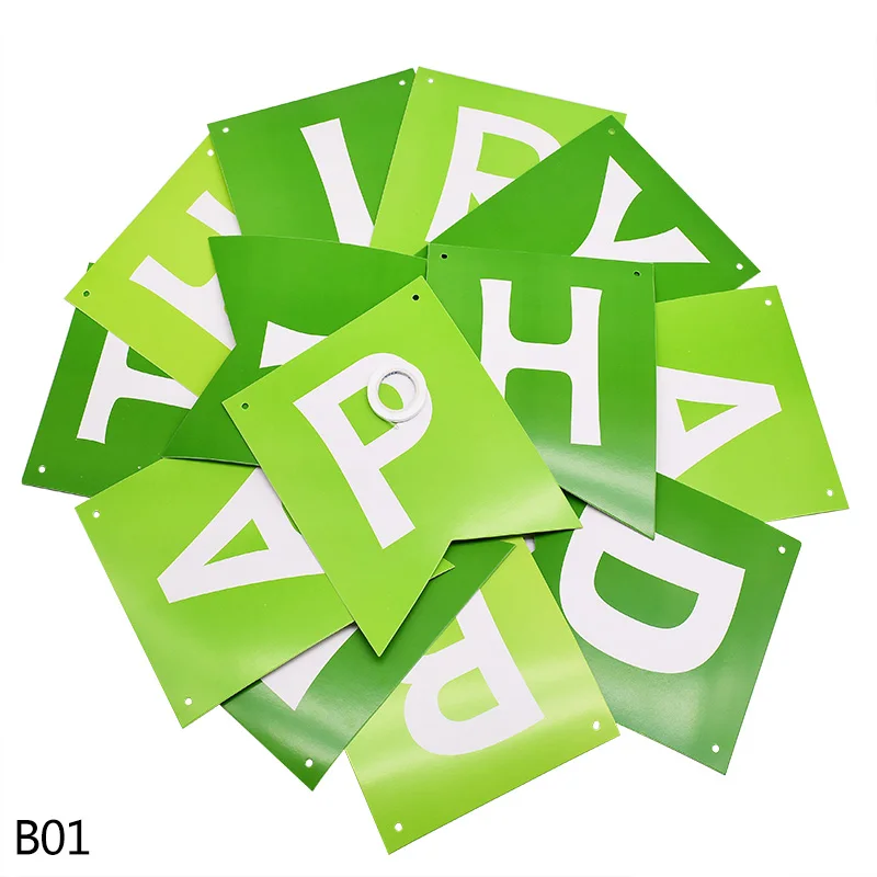 B01-1pcs С днем рождения ручной работы бумажные флаги Бантинг Баннер для детей день рождения ребенка душ макет украшения Bnaner гирлянды поставки - Цвет: B01-1pcs