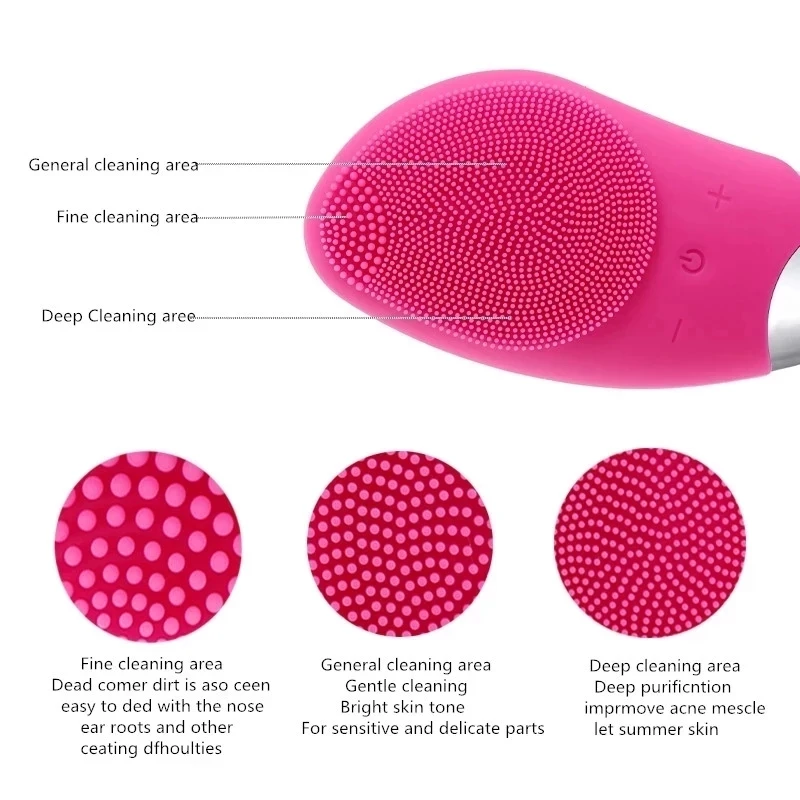 

Ultrasonic Skin Scrubber Facial Cleanser Deep Cleansing Cavitation Peeling Facial Cleanser + Silicone Electric Facial Cleanser