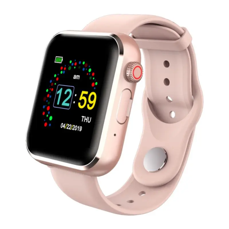 Gold Смарт-часы с цветным экраном HD, мужские, с Bluetooth, с циферблатом, с номерами, спортивные, с шагомером, женские часы с камерой, с sim-картой, умные часы, Android IOS - Цвет: Gold