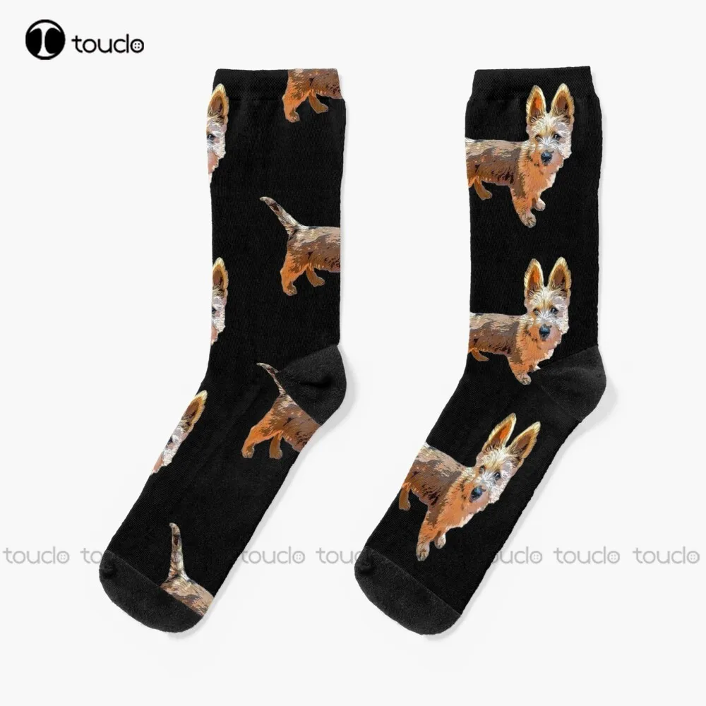 

Australian Terrier Puppy Art Socks Unisex Adult Teen Youth Socks Personalized Custom 360° Digital Print Hd High Quality