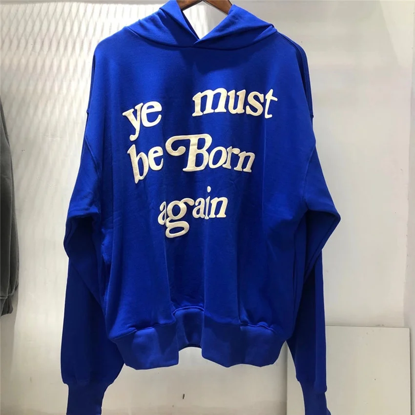 

Blue Kanye West CPFM Kid Cudi Hoodie Hoody Men Women Loose ye must be Born again Pullover