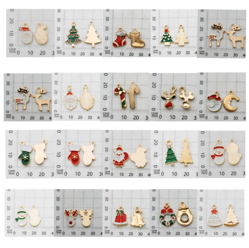 20 шт. Золотая Рождественская эмалированная Подвеска для DIY для изготовления украшений ожерелья Браслет серьги Сделай Сам поставка
