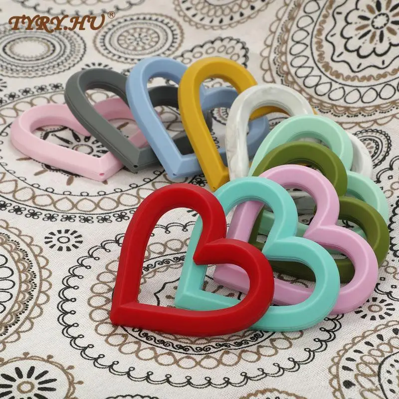 TYRY.HU 1pc Baby Soft Silicone Teether Round Heart Shape Molar Tool Kids Teether Baby Toy Food Grade Pacifier Accessories