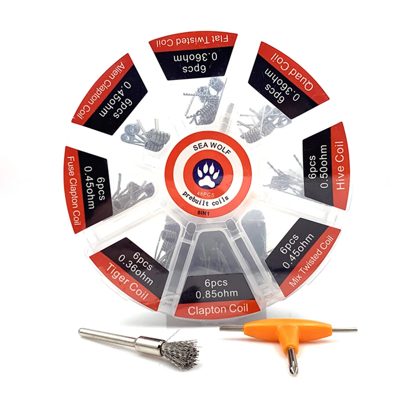 Предварительно обработанная Катушка 8 видов стилей Fused Alien Clapton Hive Quad Twisted Wire с