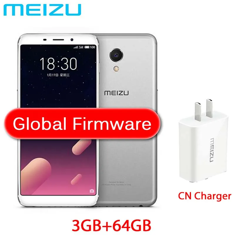 Meizu M6s, mblu S6, глобальная ПЗУ, Exynos 7872, шестиядерный процессор, 3 ГБ, 64 ГБ, 5,7 дюймов, экран, Мп, камера, отпечаток пальца, сотовый телефон, gps - Цвет: China 3G 64G Silver