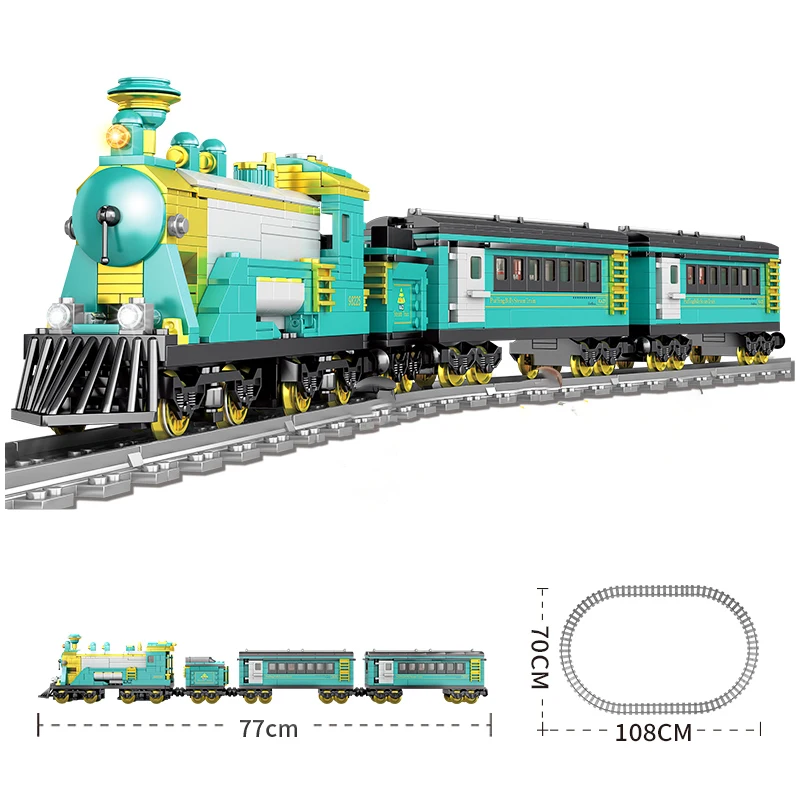 

KAZI New 851pcs 98225 Battery Powered Electric Steam Container Train Building Block Toy Christmas gift Toys for children