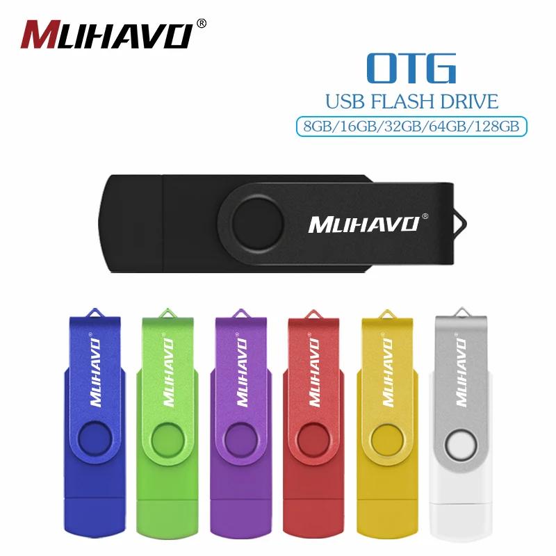 Usb флеш накопитель 128 Гб OTG 64 Смартфон Флешка 32 16 металлический otg cle usb 8 ГБ