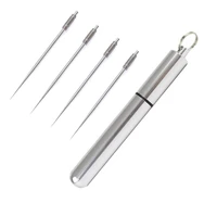 portable waterproof titanium alloy mini toothpick holder pill capsule case carry around storage camping hiking outdoor tools