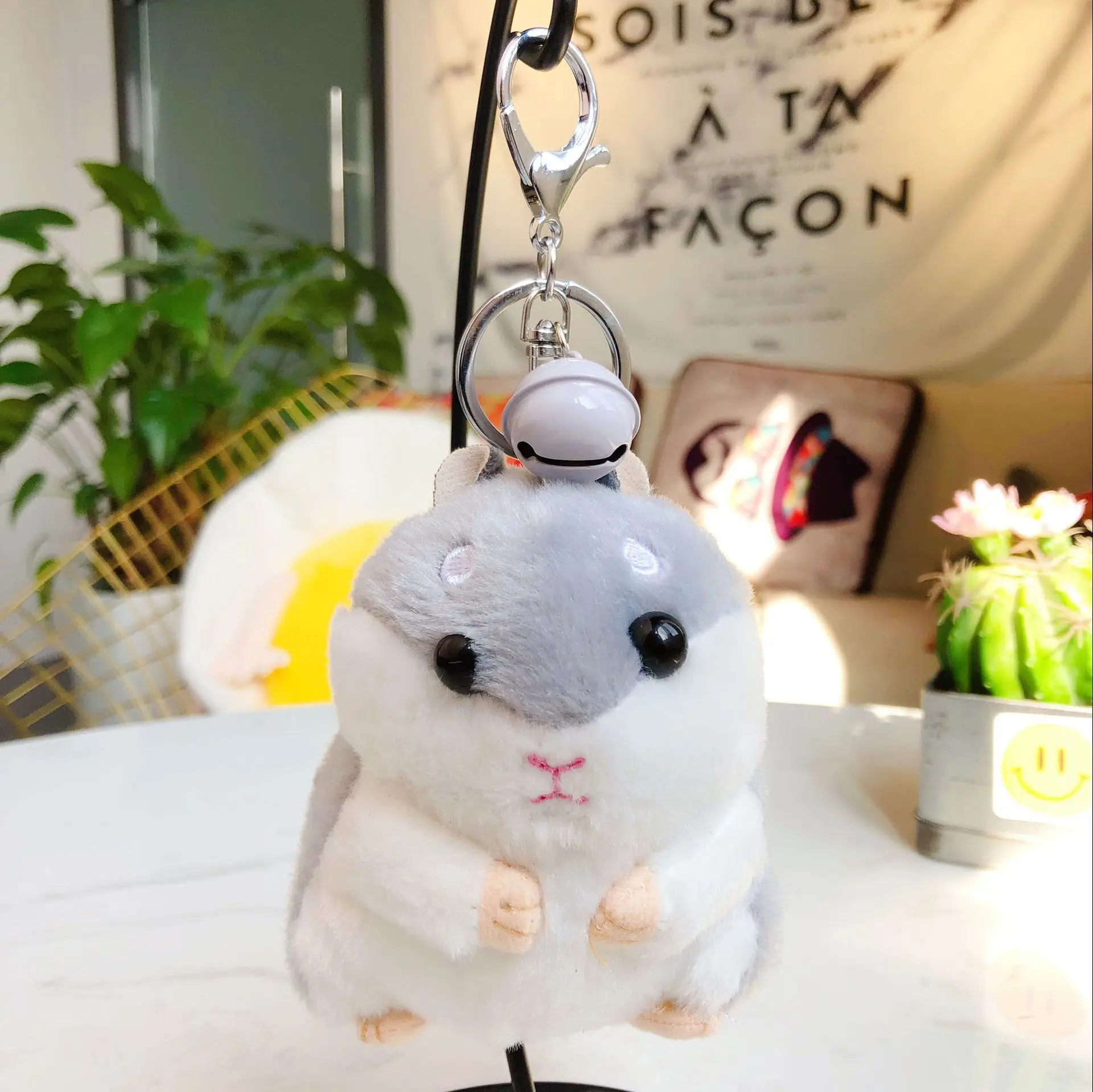 Плюшевые домашние тапочки с кошечкой из мультфильма колокол кольцо для ключей