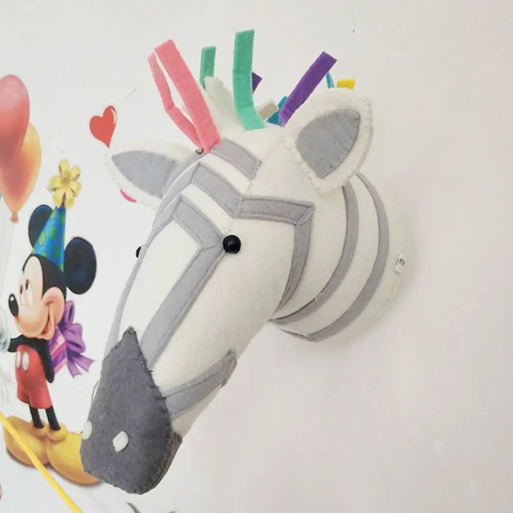

Animal Head Wall Decoration Elephant Stuffed Toy Doll For Girl Baby Kids Nursery Room Decor Wall Hanging Mount Birthday Gift