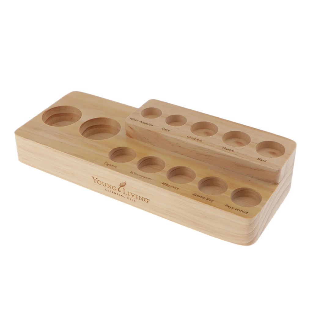 2-Tier Natural Wood Essential Oil Display Stand Cosmetic Organizer Rack - Holds up to 12 Bottles | Дом и сад