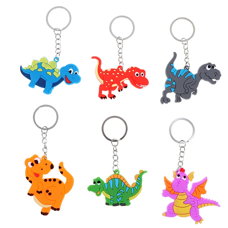 

6pcs x Cartoon Dinosaur Keychain Pendant Keyring Dinosaur Party Decor Kids Gifts