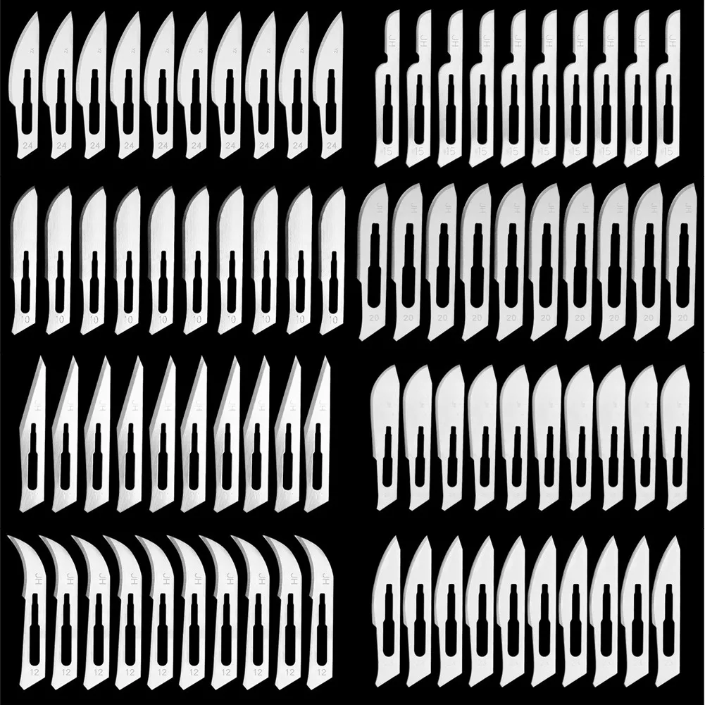 

20pcs Blades ESurgical Knife Metal Blade Craft Carving Knife Surgical Blade Non-Slip Metal Knife