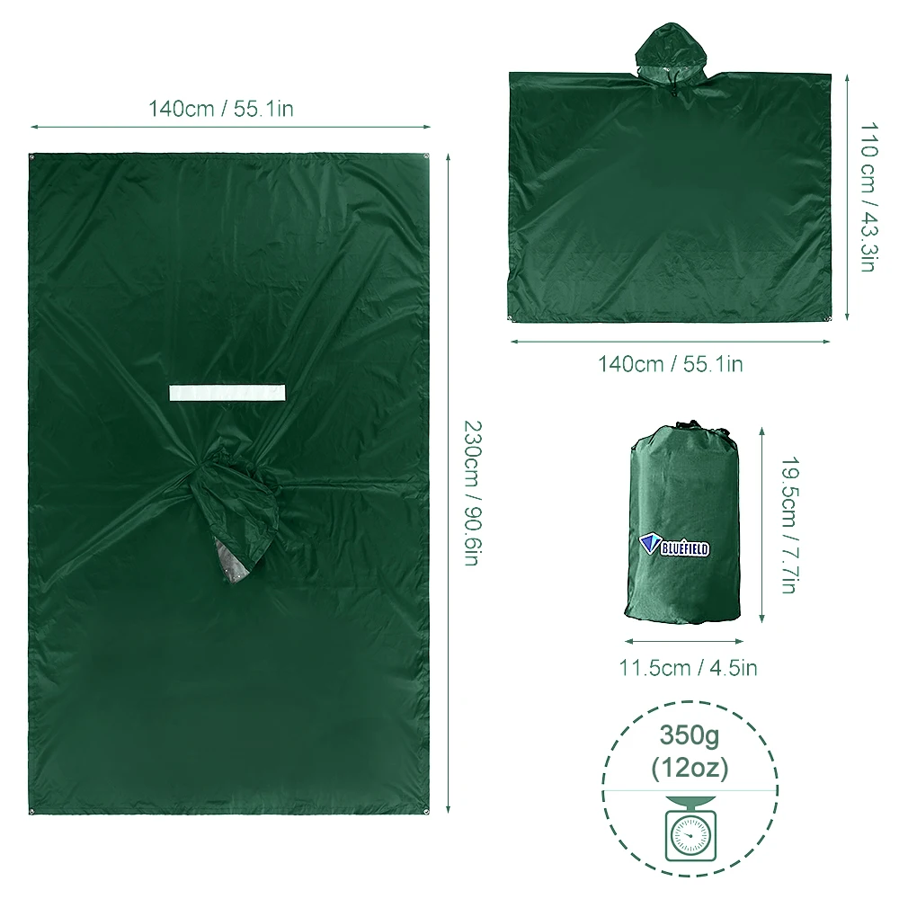 

Rain Poncho Waterproof Raincoat Hood Lightweight Cycling Rain Cover Hiking Hooded Coat Jacket Motorcycle Rain Poncho Picnic Mat