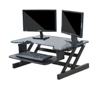 m1m easyup height adjustable sit stand desk riser foldable laptop desk stand with keyboard tray notebookmonitor holder stand
