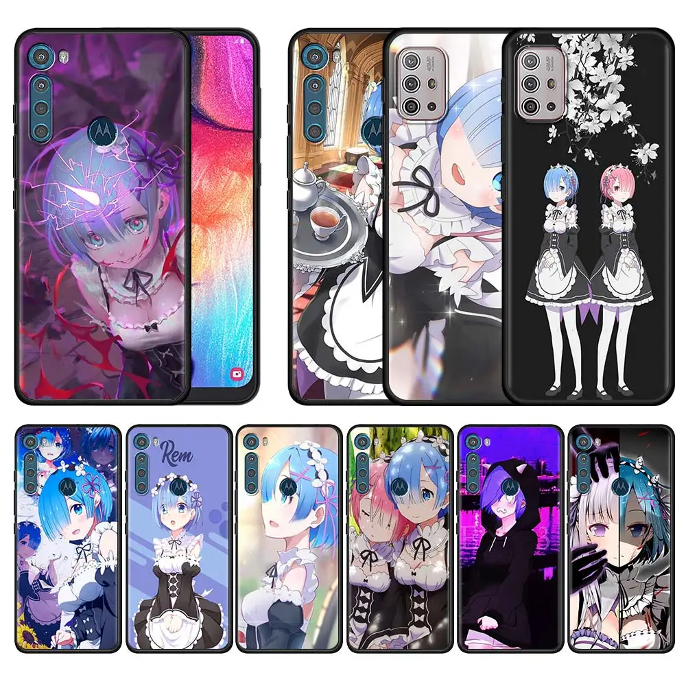 

Anime Rem Re Zero Case for Motorola Moto G9 Play G8 Power Lite One Fusion Plus G Stylus Soft Silicone Phone Shell Cover Capa
