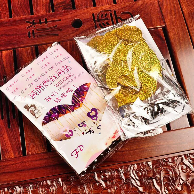 100 шт. блестящие звезды картон карты подвеска в виде шара ленты DIY свадебные шары