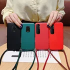 Матовый чехол для Xiaomi Mi Note 10 Pro Lite, чехол из жидкого силикона с веревкой через плечо для Xiaomi Mi Note 10 Pro Lite, 9 Max, 8, 8T, 8A, 7