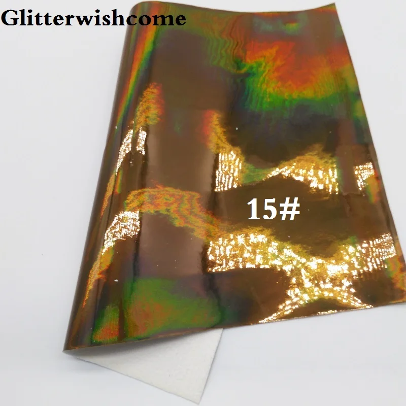15 Glitterwishcome 21X29 см A4 размер винил для бантов Cuero Sintetico гладкая Переливающаяся кожа Fabirc винил для бантов, GM017A - Цвет: 15