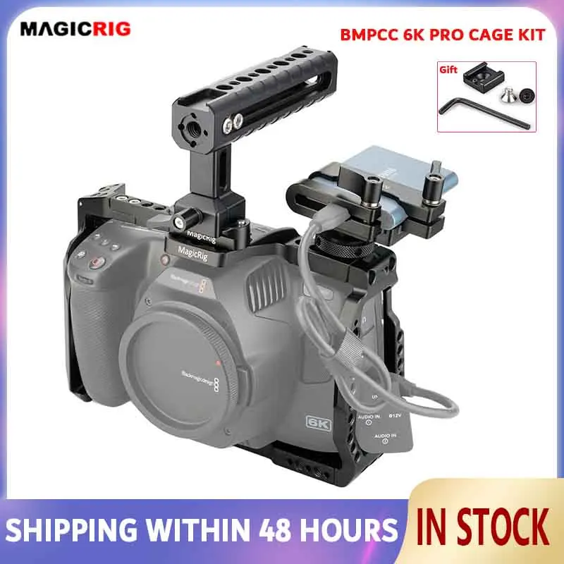 

Комплект клетки MAGICRIG BMPCC 6K Pro, для карманной кинокамеры Blackmagic Design 6K Pro с ручкой NATO и НАТО Rail & T5 SSD Mount