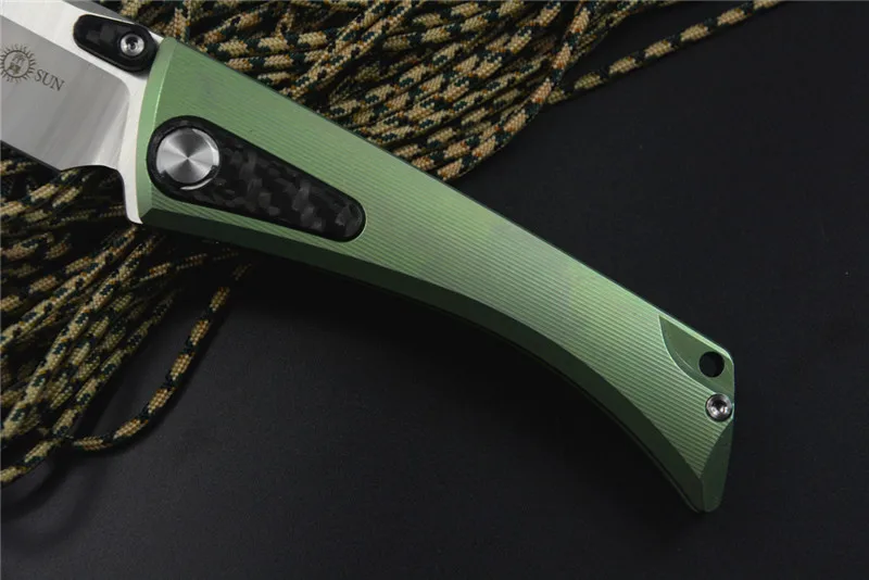 Twosun M390 Knife TS80 Titanium Handle Survival Hunting Pocket Folding Knives with pocket clip for gift collections flipper open |