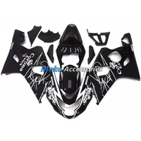 motorcycle fairings kit fit for gsxr600750 2004 2005 bodywork set high quality abs injection new black carona