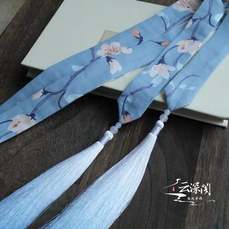 Getting Наденьте на лоб ленту для волос hanfu tassel горячее тиснение парча Карп съемная бахрома кран шины аксессуары для волос - Цвет: Getting