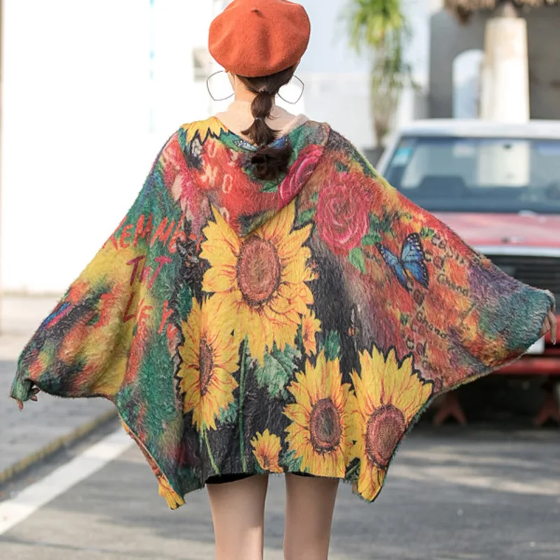 QING MO Autumn Fashion Hooded Knitted Sweater Women Loose Large Size Bat Sleeve 2021 New Trend Zipper Cardigan ZWL472 |