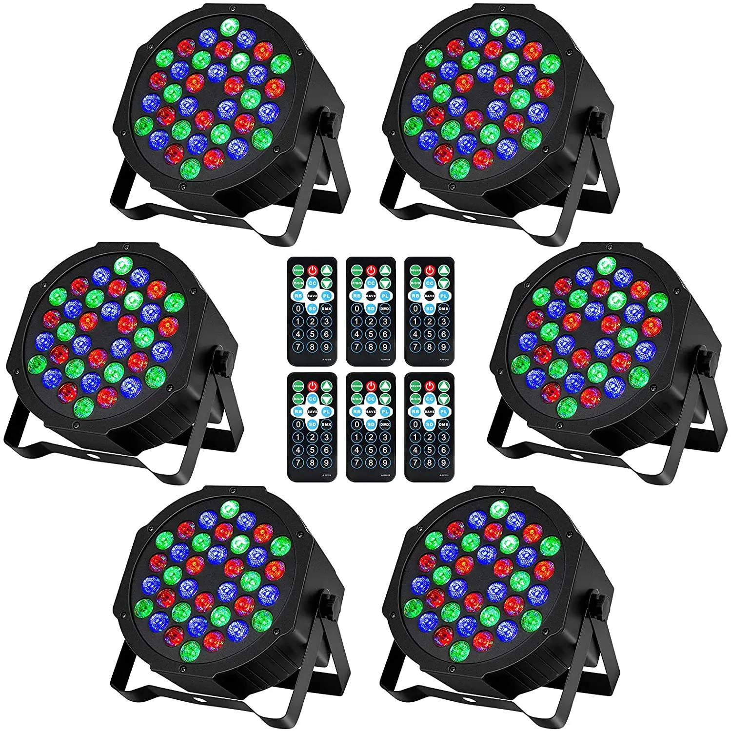 

Светодиодные сценические Прожекторы для диджея Litake, подсветка для диджея DMX, активация звуком, изменение цвета RGB, DMX и дистанционное управле...