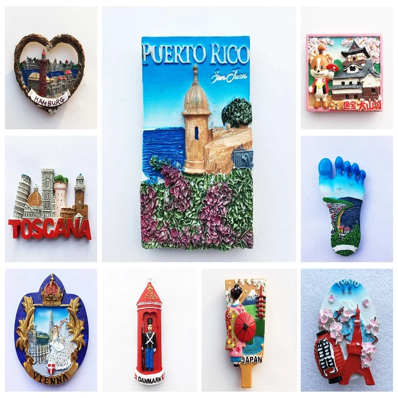 Магнит на холодильник сувенир Япония США Германия Норвегия Дания Смола