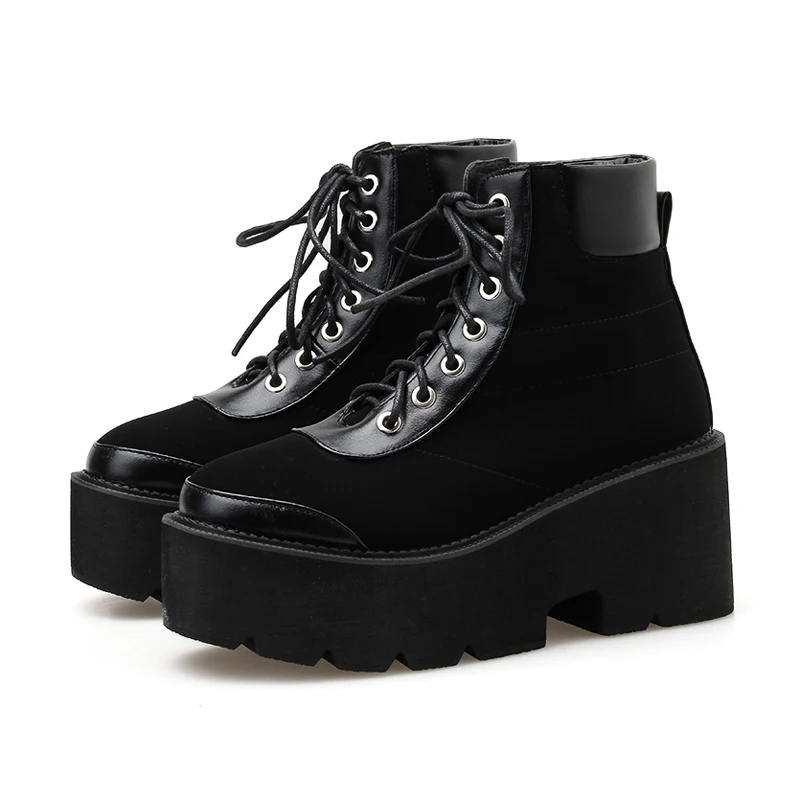 Женская обувь на меху Женские ботинки Зимние черного цвета шнуровке