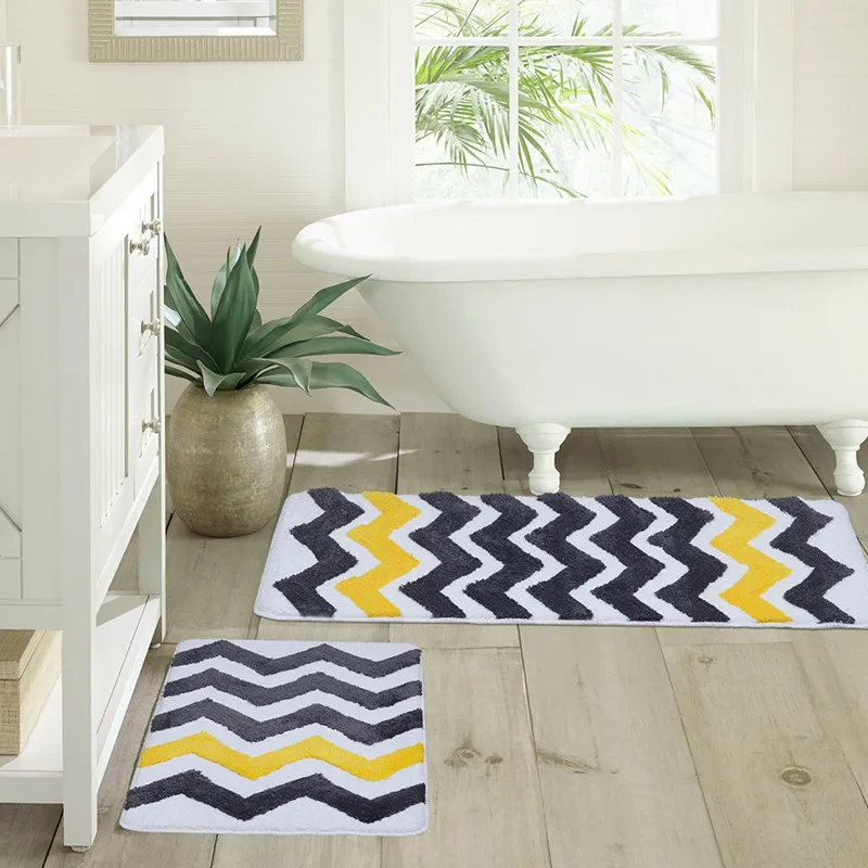 

Коврики Musthome в полоску, впитывающие быстросохнущие коврики для ванной комнаты, Нескользящие, для ванной комнаты