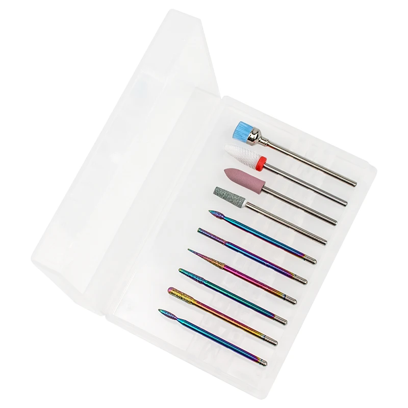 Набор сверл для ногтей 10 шт. алмазные гелевые фрезы инструменты очистки