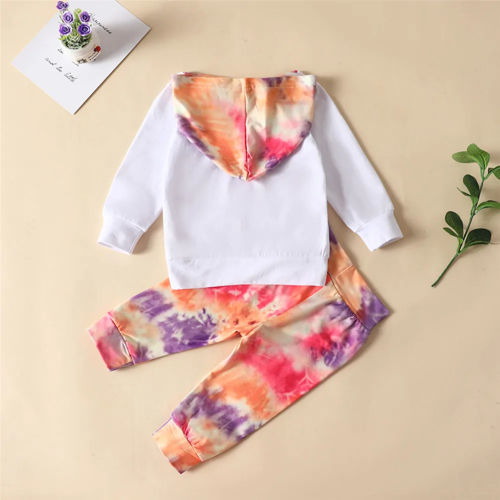 

Toddler Girls Tie Dye Clothes Sets Baby Girl Hoodies and Pants Suit Fashion Newborn Baby Clothing Autumn Spring 2 Pieces Sets