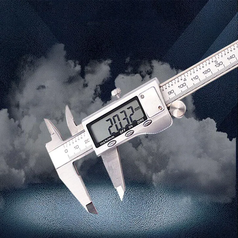 Цифровой ЖК дисплей штангенциркуль из нержавеющей стали 6 дюймов 150 мм