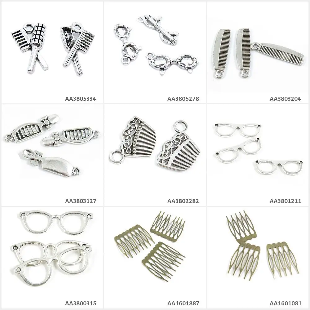 Античная бронза с серебряным покрытием фотоволосы гребень оправа для очков