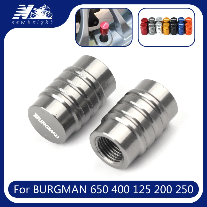 

For Suzuki BURGMAN 650 400 125 200 250 With Logo(BURGMAN) Motorcycle Wheel Tire Valve Stem Caps Dust CNC Aluminum Airtight Cover