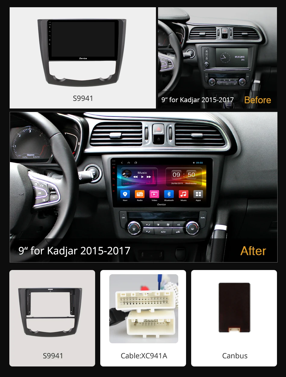 Ownice k3 k5 k6 360 панорама DSP SPDIF Android 9 0 для Renault Kadjar 2015 2016 - 2017 автомобильный dvd-плеер Navi GPS