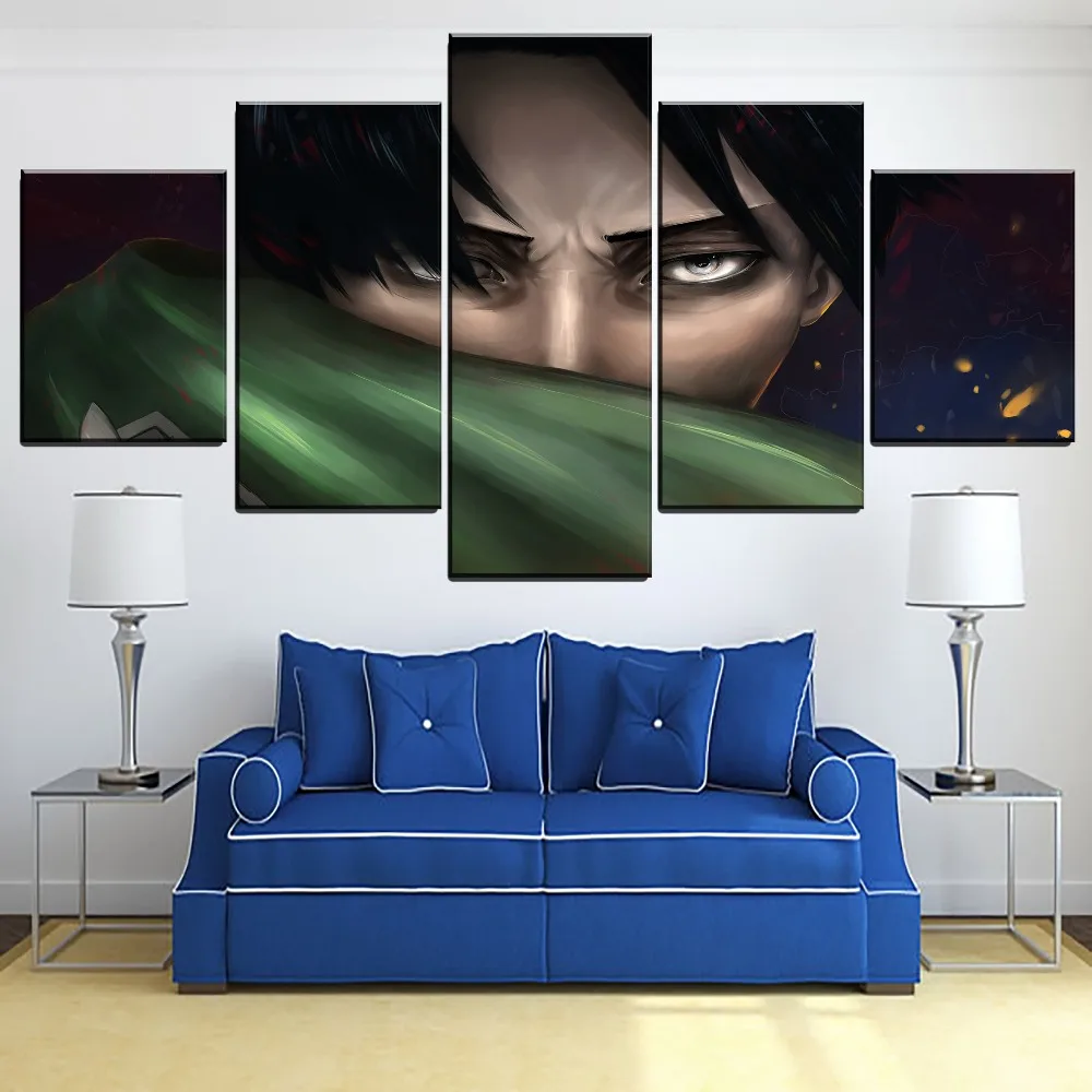 

5 Pieces Anime Movie Attack on Titan Levi Ackerman Modular Poster Canvas HD Print Paintings Modern Wall Art Home Decor Pictures