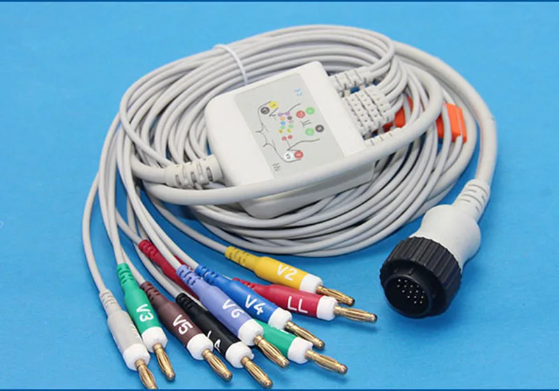 Кабель для ЭКГ Banana 4 0 type Kenz Cardioline Remco 10 Leadwires совместимый|Компьютерные кабели и