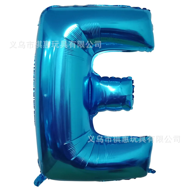 40 inch Blue aluminum film letter balloon Aluminum foil birthday Party wedding supplies Decorative photography props balloon - Цвет: E