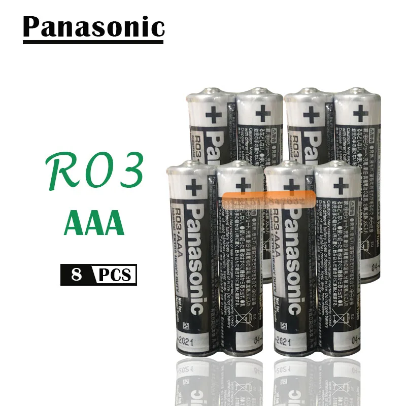 8 шт. Panasonic R03 1,5 в AAA батареи щелочные батареи без ртути сухой аккумулятор для электрической игрушки фонарик часы мышь