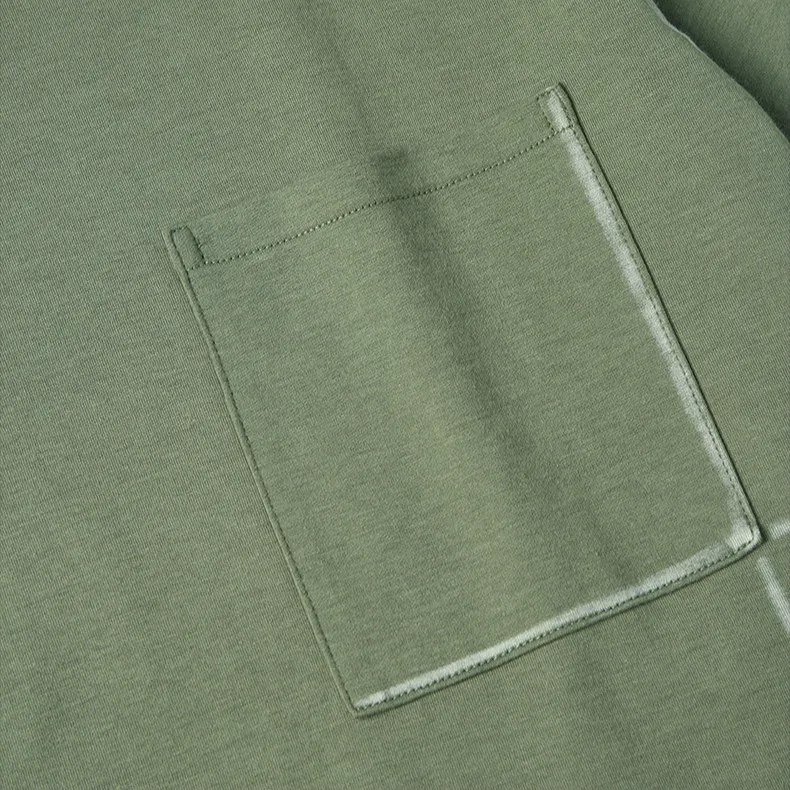 KUEGOU 2022 летняя хлопковая простая черная белая футболка с карманом Мужская