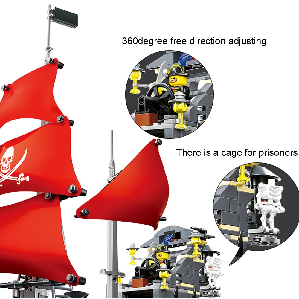 

Wange Pirates Of The Caribbean Ship Queen Annes Revenge LGSet Movie 4184 4195 Building Blocks Bricks Gifts Educational Toys